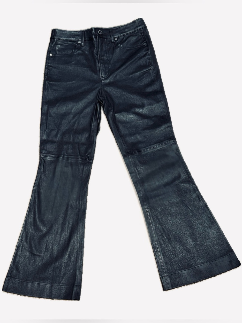 VERONICA BEARD Carson Ankle Flare Leather Pants | 29